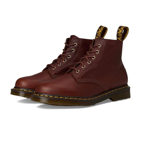 NEW Dr. Martens 101 UB Unbound Tumbled Brown Leather Boots M 9 / W 10 / UK 8 - Picture 1 of 2